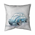 Fondo 20 x 20 in. Beetle Blue Car-Double Sided Print Indoor Pillow FO2791541